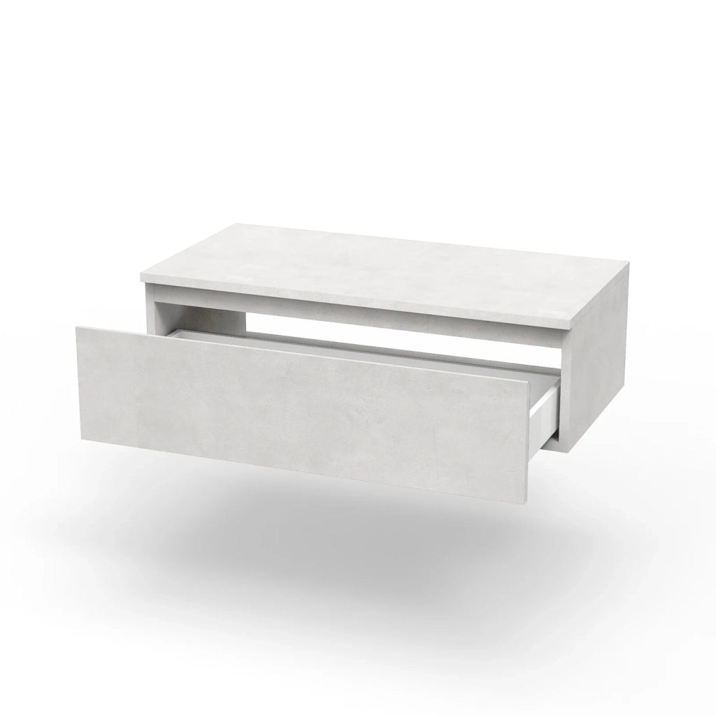 Base con top 1 cassetto ASTRA L.90 P.45 H.27 cm colore bianco pietra