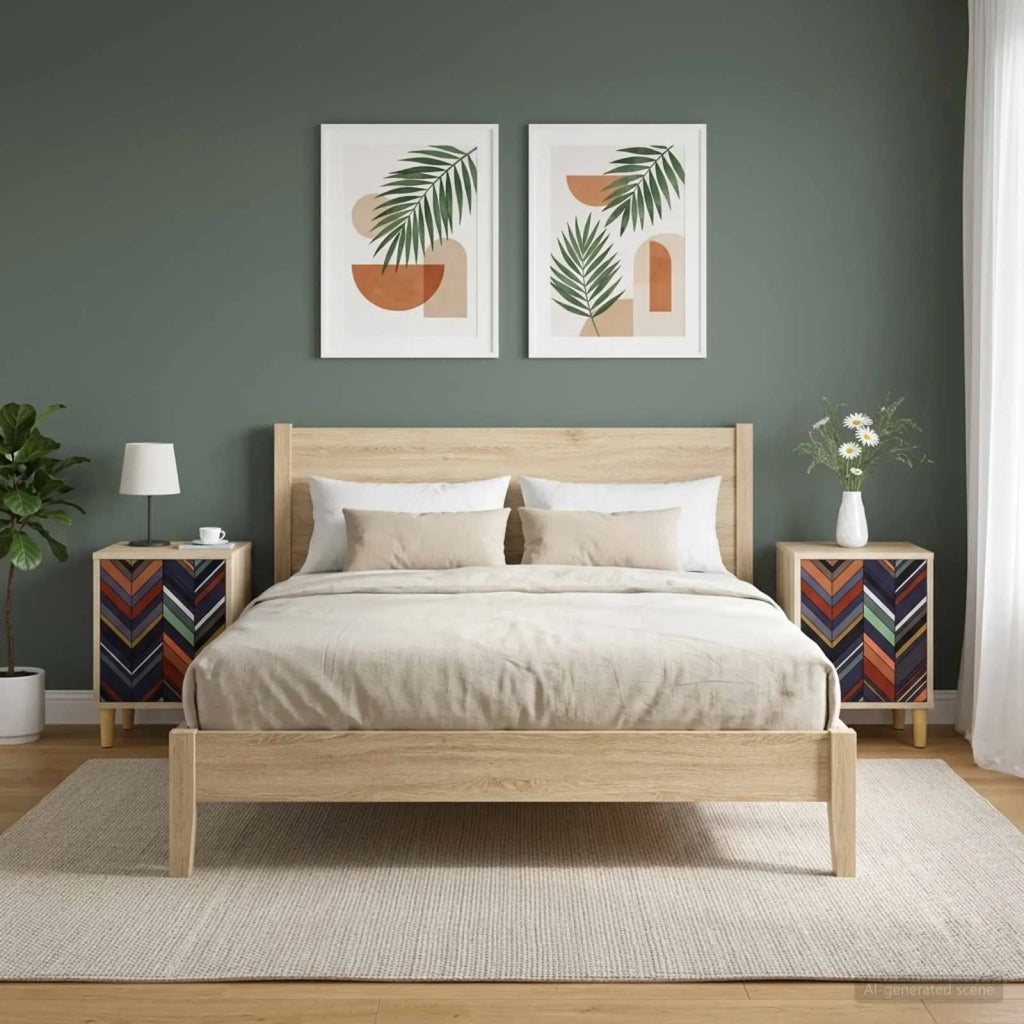 Armadio da Notte OMMEN 2 pz Rovere Sonoma 36 x 33 x 50 cm 8007210