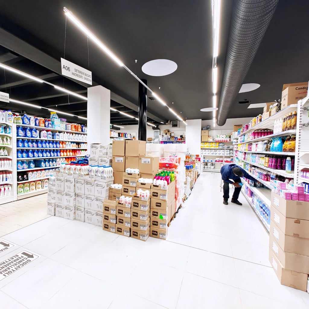 Barra LED faretto track binario trifase 28W alluminio nero bianco luce lineare negozio ufficio abitazione moderna 100cm NERO 3000K