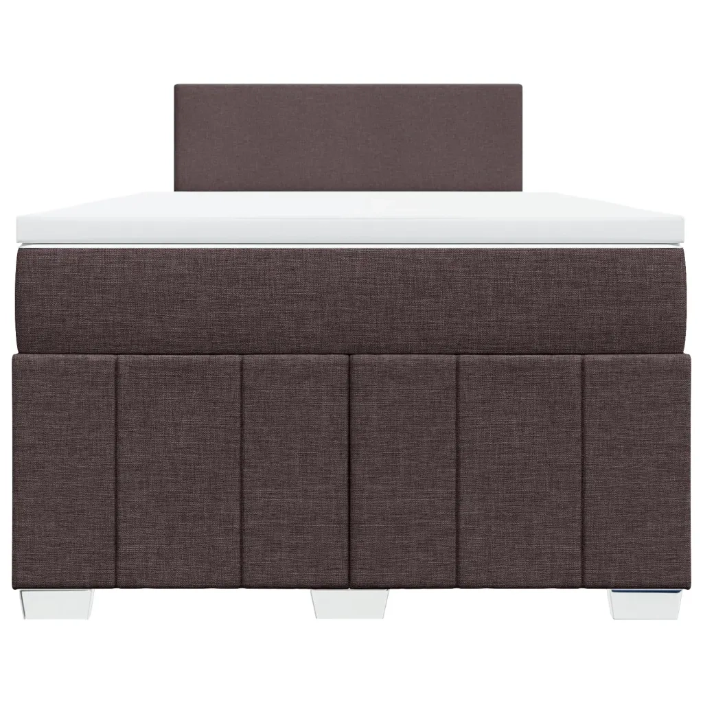 Giroletto a Molle con Materasso Marrone Scuro 120x200cm Tessuto
