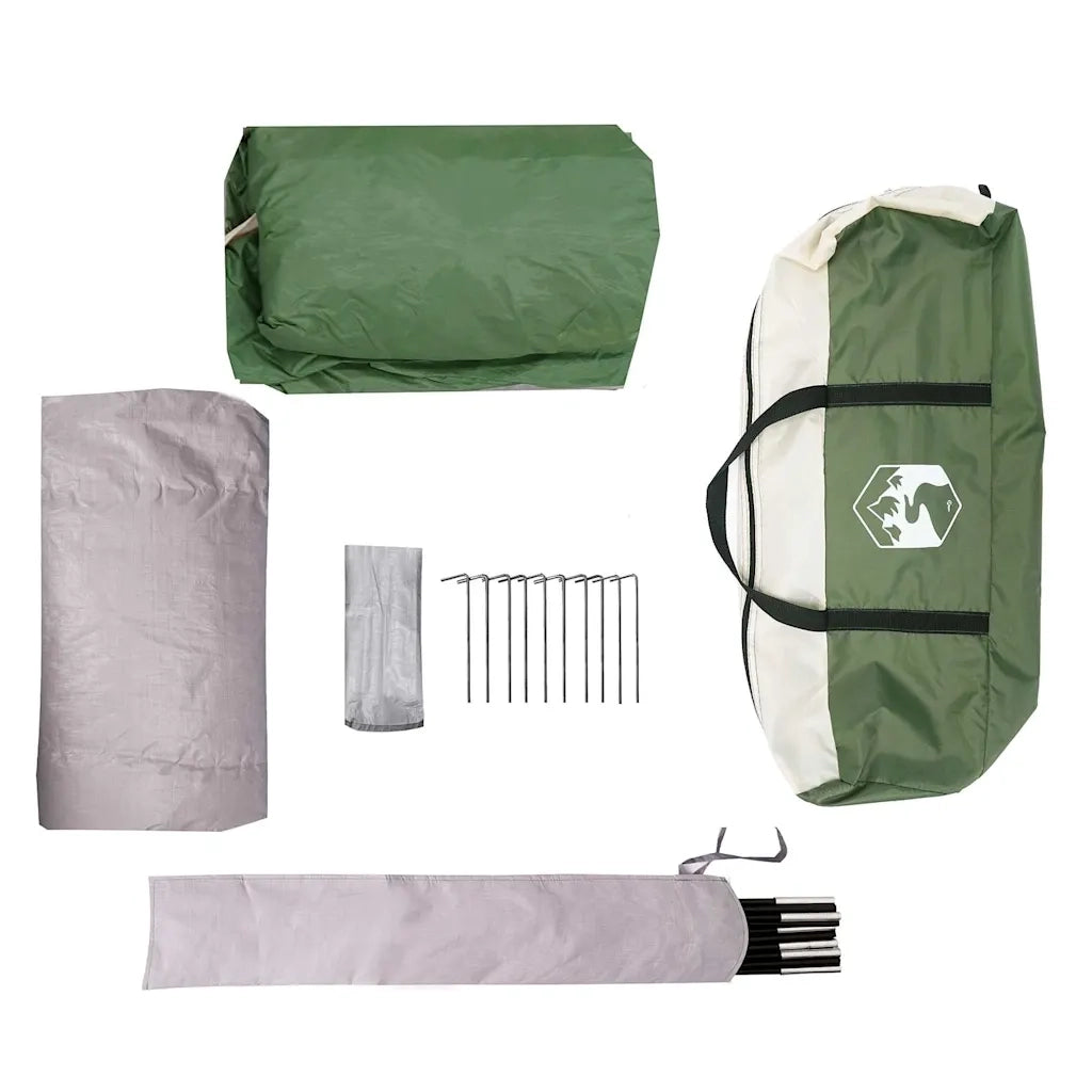 Tenda Familiare Cabina per 6 Persone Verde Impermeabile 4009566