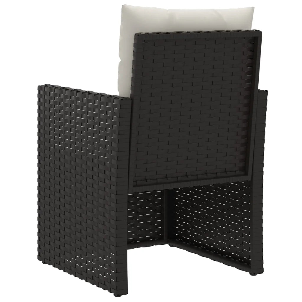 Poltrona da Giardino con Cuscini Nera in Polyrattan CFW1985844