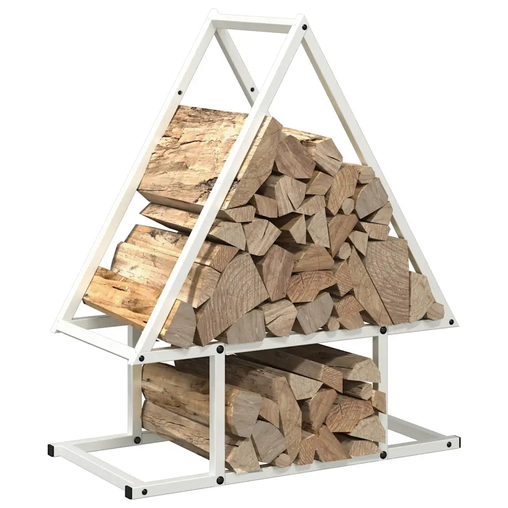 Rastrelliera per Legna da Ardere Bianca 50x25x60 cm 864312