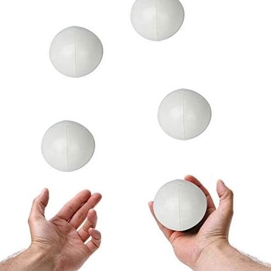 Palline da jonglage in PU di alta qualità, 3 pezzi, bianche, per principianti, professionisti, bambini e adulti