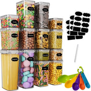 Scatole di conservazione 14 pezzi, contenitori di conservazione alimentare in plastica con coperchio ermetico, contenitori di conservazione per muesli, farina, cornflakes (2,8L 2L 1,6L 0,8L)