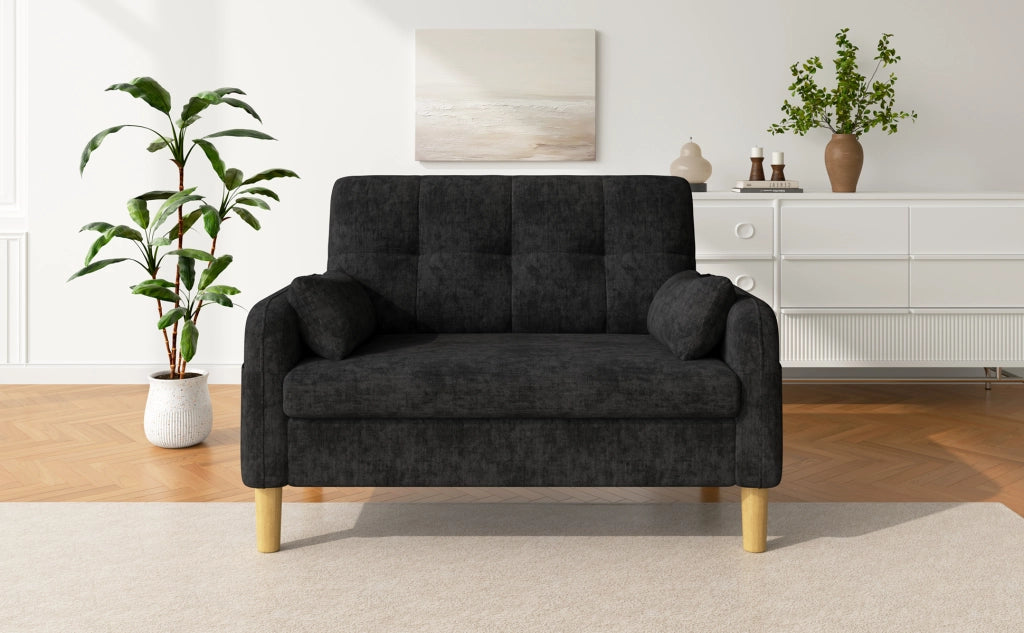 SOFA 2 posti 119x78x85 cm Grigio in Chenille
