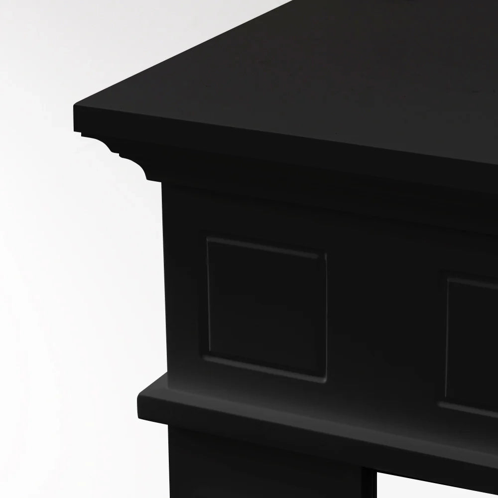 Cornice per camino rivestimento in legno L89,5xH90,5xP28 Jefferson Nero