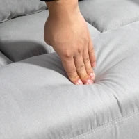 Poltrona Letto 3 in 1 con Cuscino Incluso, in Acciaio e Poliestere, 71x71x97 cm, Grigio Chiaro