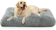 Letto per cani per grandi cani, lavabile, cuscino per cani morbido, 90x60cm, fondo antiscivolo, piuma per cani per grandi e medi cani, lettino per cani, materasso per cani, letto per animali domestici, colore grigio