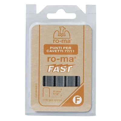 PUNTO 77 X FISSATRICE FISSACAVO M77 RO-MA - 77/11 ZINCATO  MM 5X11- 1 confezioni