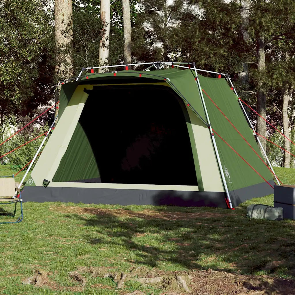 Tenda da Campeggio Cabina 4 Persone-Tenda per Escursionismo Verde a Rilascio Rapido 564069