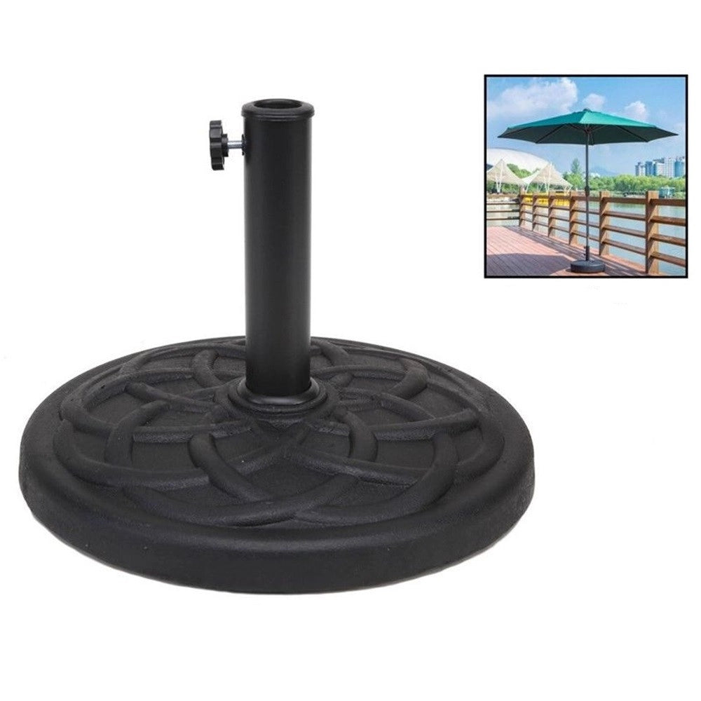 Trade Shop - Base Per Ombrellone Supporto Rotondo Per Patio Esterno Resistente ø46xh33cm Nero 016595 -