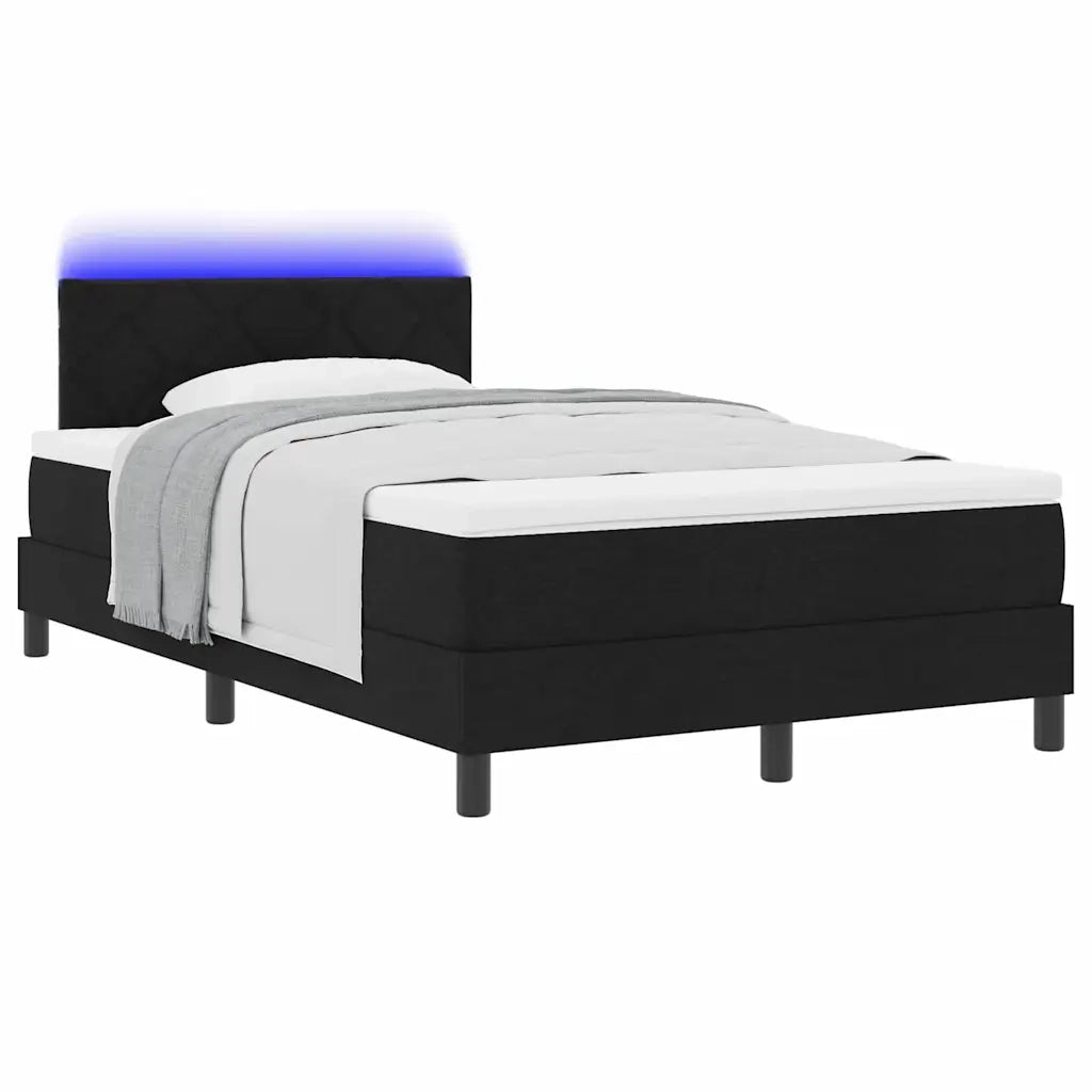 Letto a molle con materasso con led Nero 120 x 200 cm Tessuto 3342277