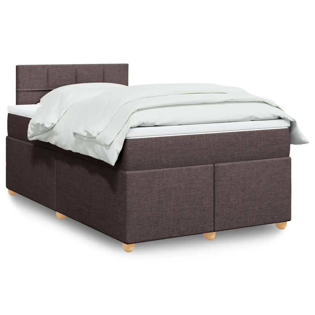 Giroletto a Molle con Materasso Marrone Scuro 120x190cm Tessuto 3288922