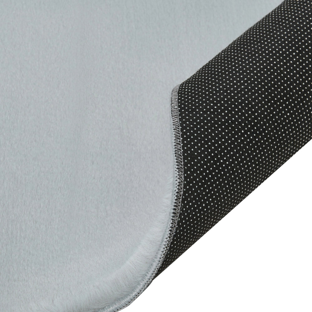 Tappeto Moderno Grigio Chiaro in Ecopelliccia a Pelo Lungo 160x230 cm per Soggiorno e Ingresso