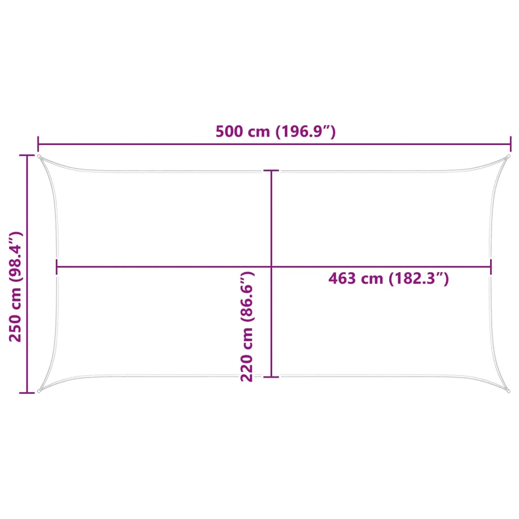 Vela da ombra solare Giallo e Bianco 5 x 2,5 m