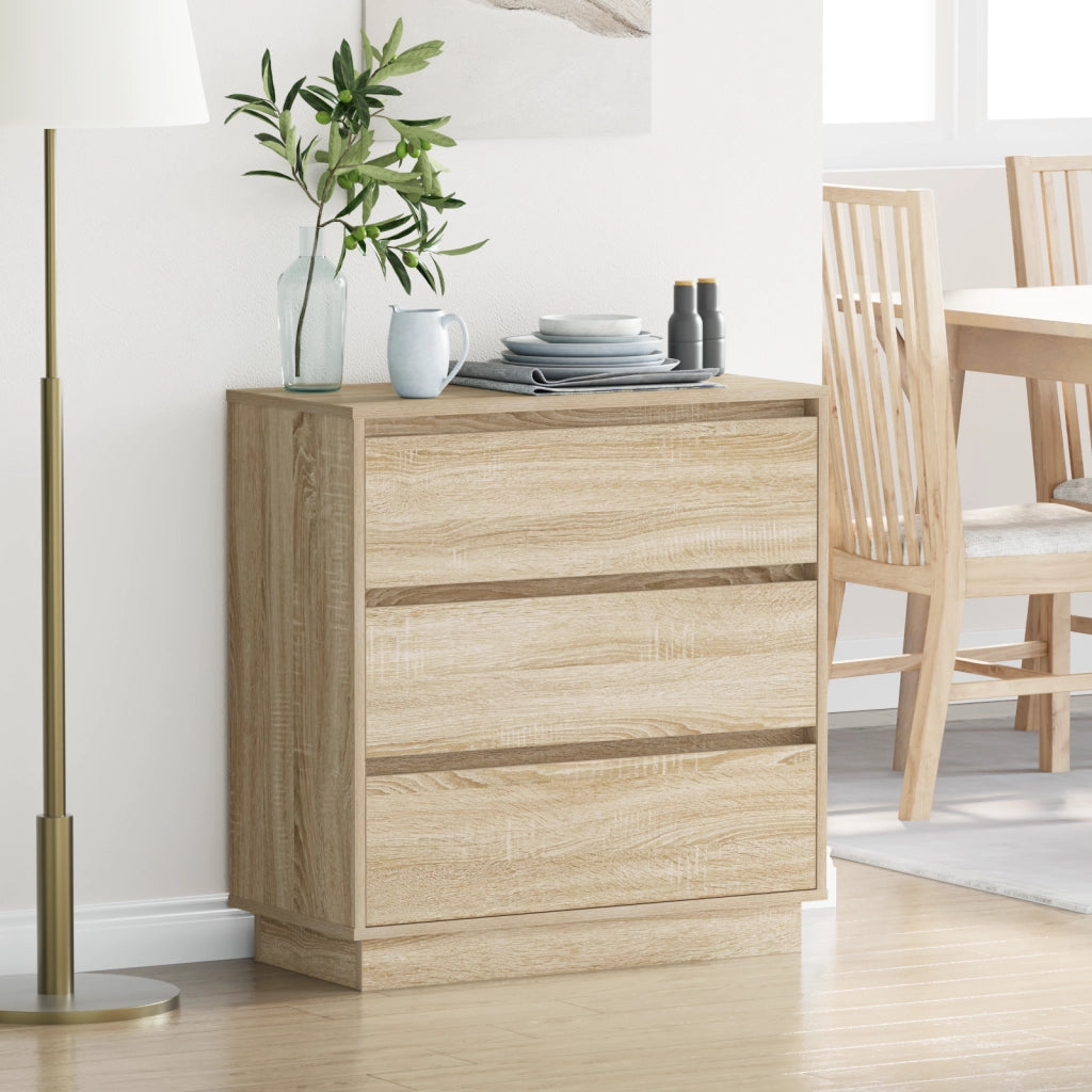 Comodino con LED Rovere Sonoma 71x34,5x75 cm Legno Ingegnerizzato