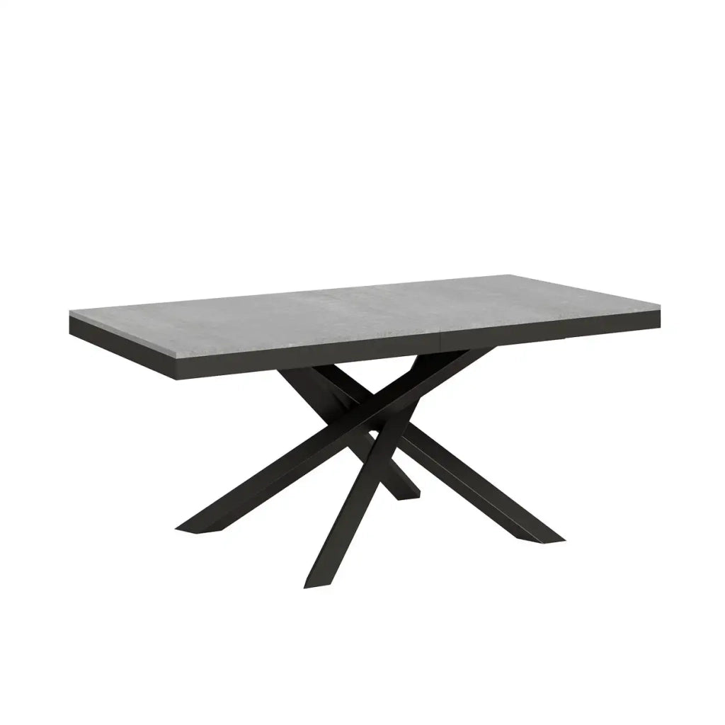 Tavolo allungabile 180/284x90 cm Volantis Evolution colore cemento telaio e gambe antracite