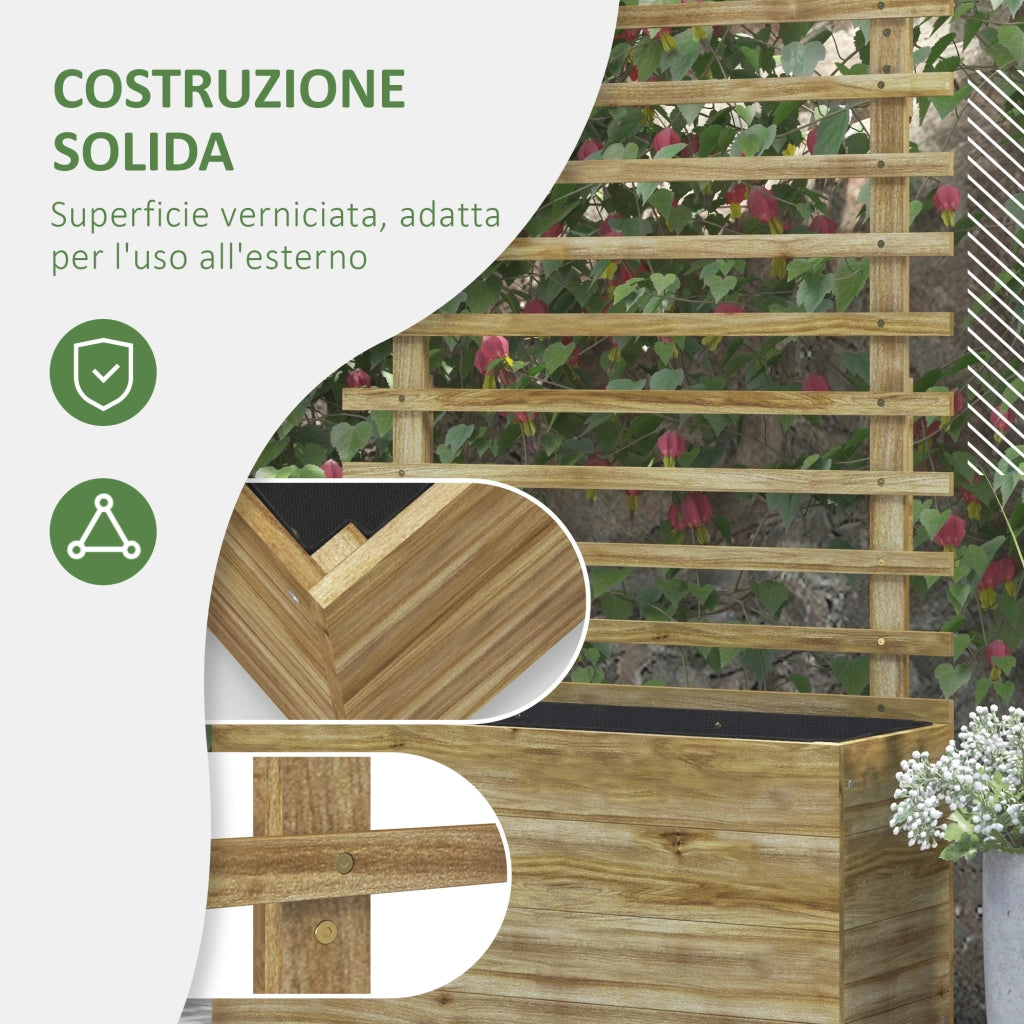 Fioriera Verticale con Traliccio e Ruote ¨C zephmum ¨C Legno 76x30x155 cm