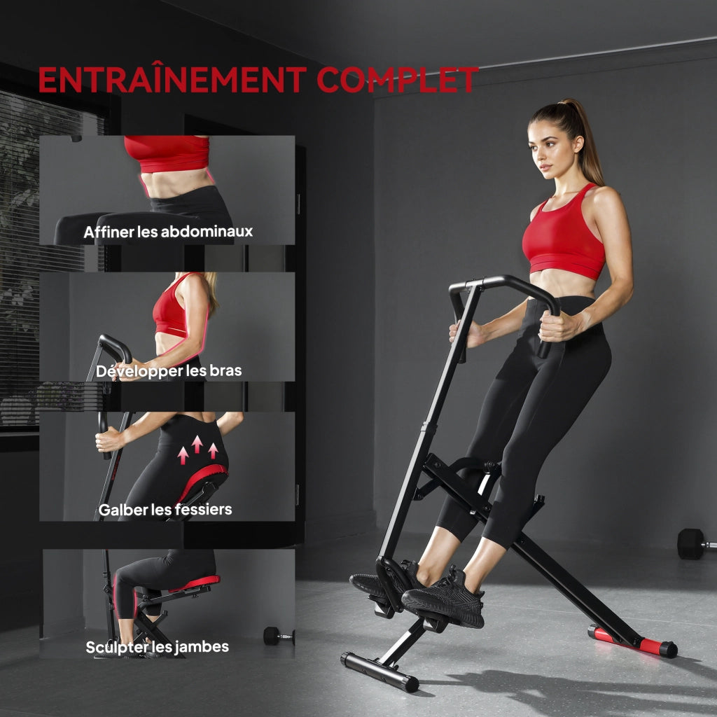 Sedia da allenamento per addominali ¨C zephmum ¨C rosso 57x105x115cm