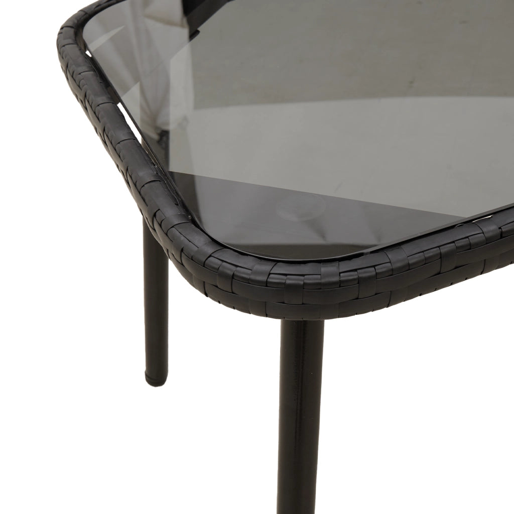 Tavolino da caffÃ¨  Nero 90x45x42 cm in Polyrattan