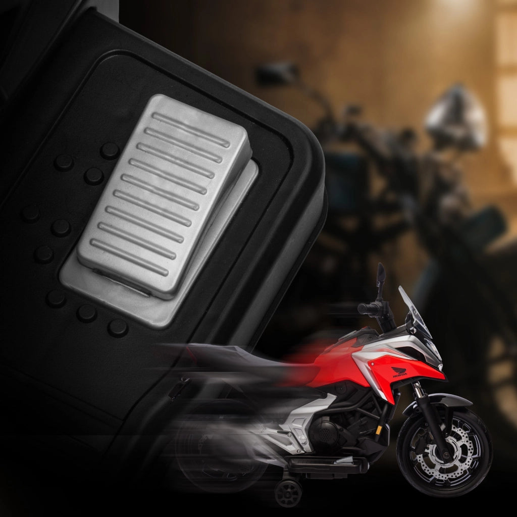 Moto Elettrica per Bambini Licenza Honda con Fari e Rotelle Rosso