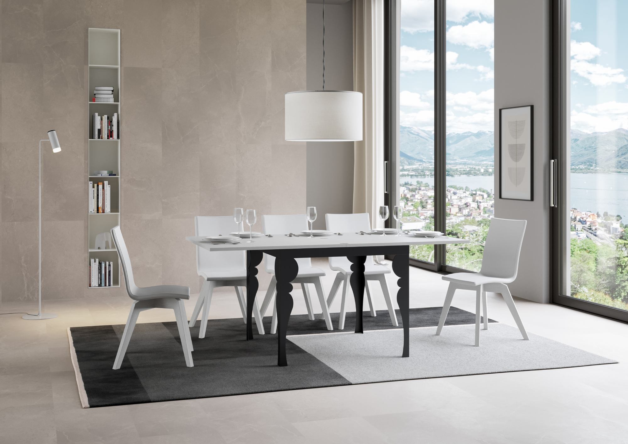 Tavolo Allungabile 90-180x90x78/80 cm Paxon Libra Bianco Frassino