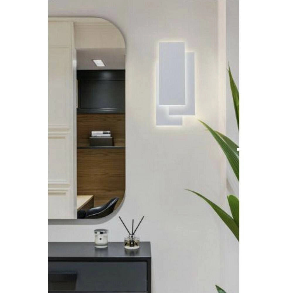 Trade Shop - Applique Led Rettangolo Comodino Abat Jour 12 W Luce Fredda Calda Naturale E41 -