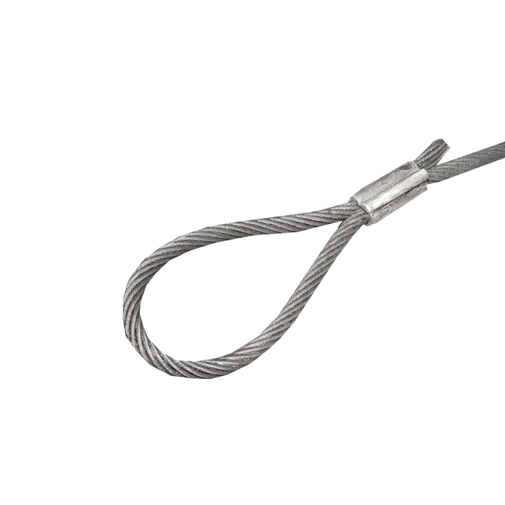 Cavo/fune in acciaio per verricello con spessore di 16 mm e lunghezza di 6 m con anelli per il traino o il sollevamento