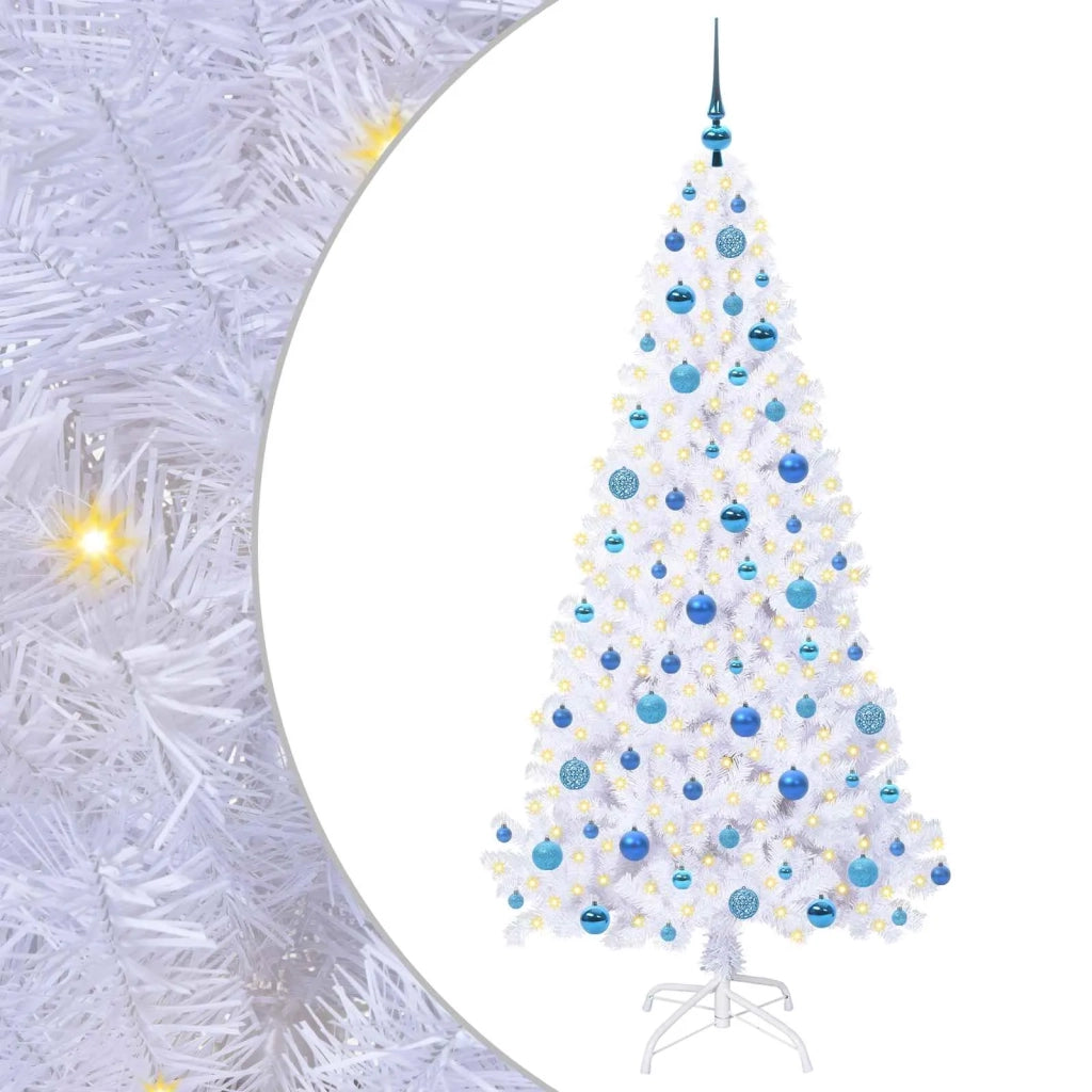 Albero di Natale Artificiale-Albero Natalizio Bianco 180 cm PVC e Acciaio 893552