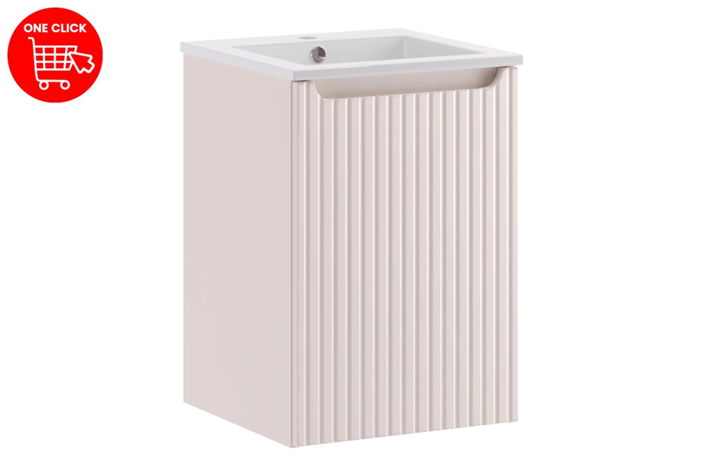 Set mobili bagno 40 cm con lavabo per mobile Square Nova Cashmere 40 x 1401 x 40 cm