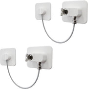 Set di serrature per frigorifero da 2 pezzi, serrature per finestre senza perforazione, serrature per porte frigorifero, serratura per bambini con chiave, bianco