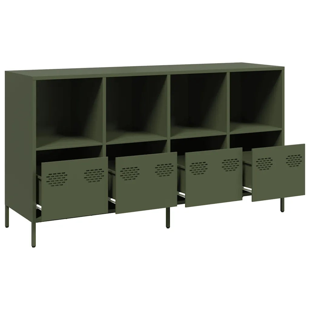 Credenza Verde Oliva 135x39x73,5 cm Acciaio Laminato a Freddo 3307165