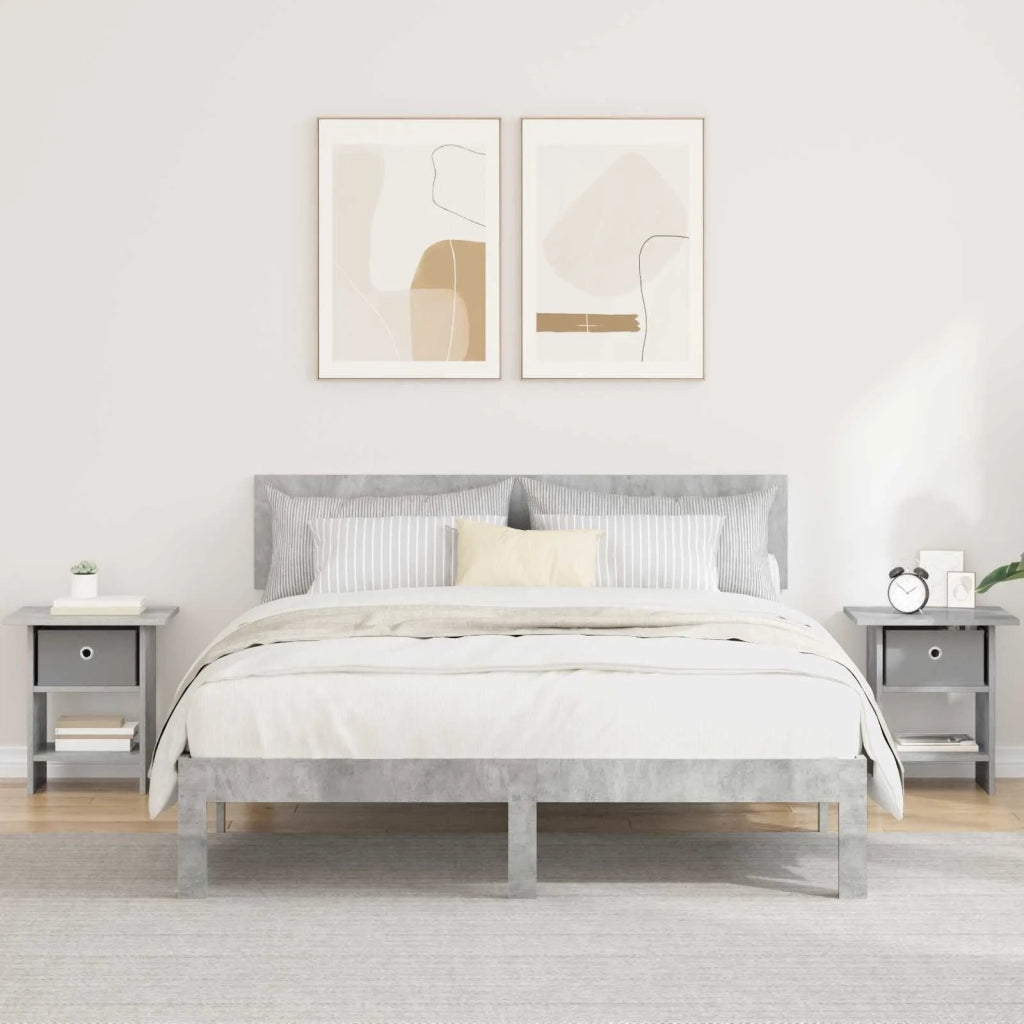 Comodino 2 pcs Grigio cemento 41 x 40 x 45 cm Legno multistrato 8000443