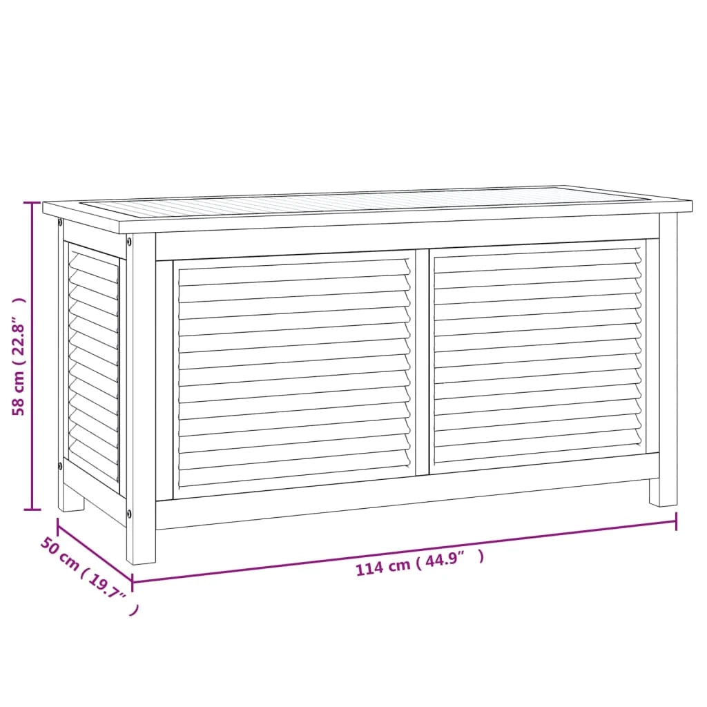 Contenitore e borsa da giardino 114 x 50 x 58 cm in legno massello di teak 02_0013130
