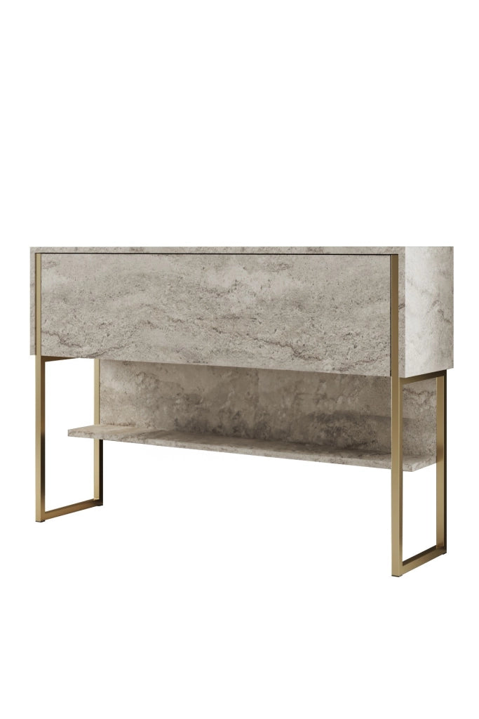Consolle in legno "Luxe" - 120 x 30 x 80 cm - Travertino oro