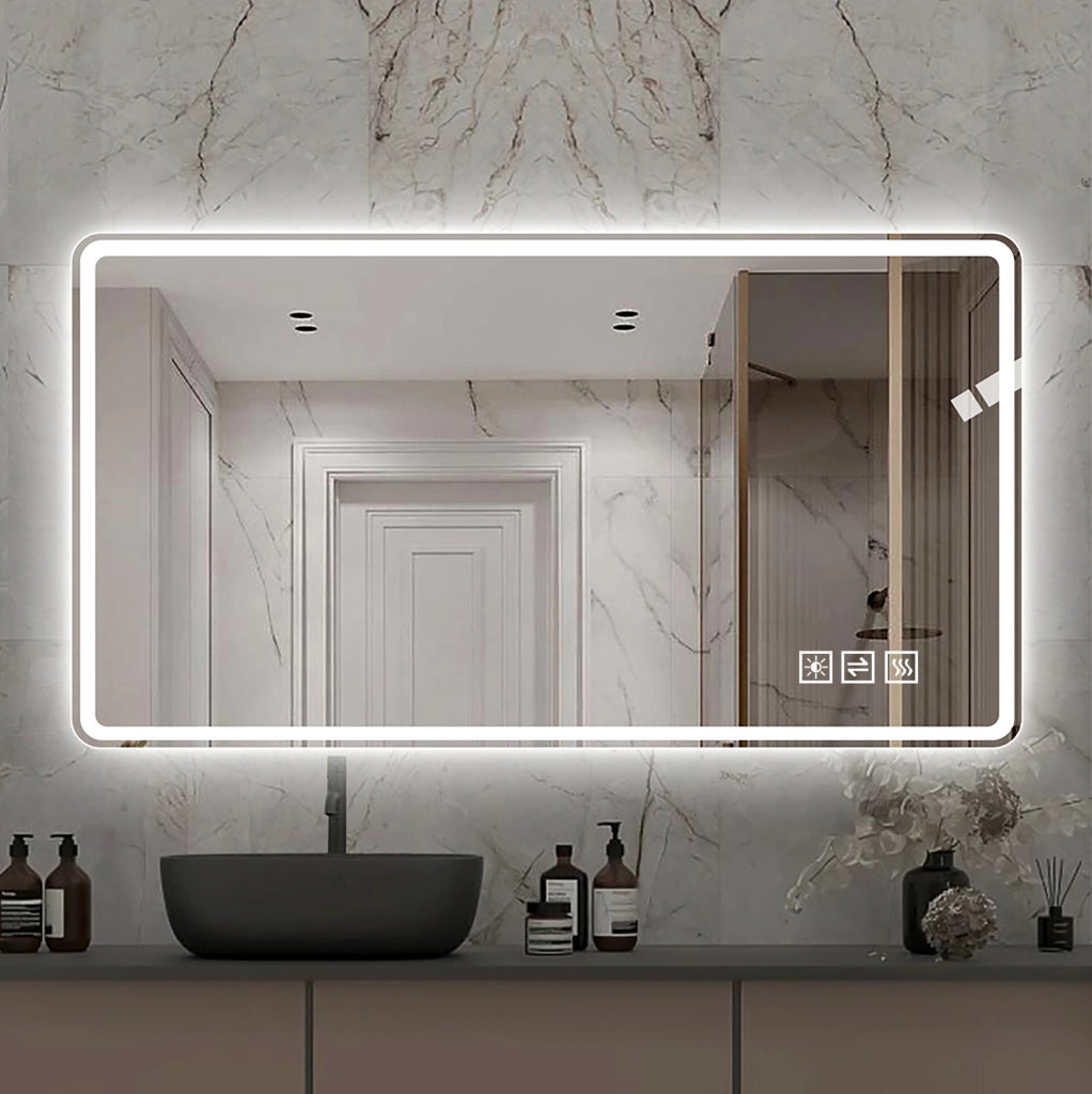 Specchio bagno LED 60x100 cm antiappannamento dimmerabile
