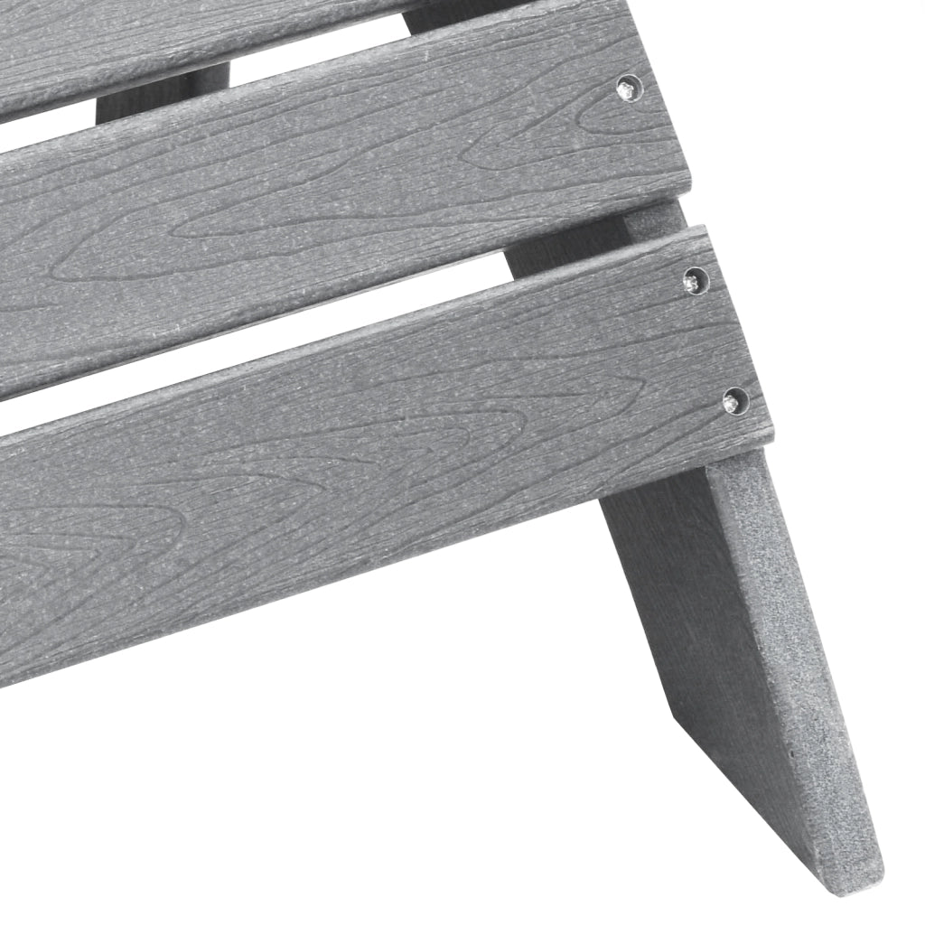 Sedia Adirondack con Poggiapiedi Grigio Chiaro HDPE