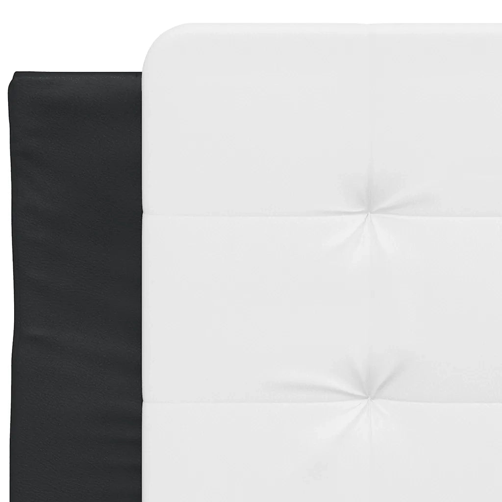vidaXL Giroletto con Testiera Nero e Bianco 90x200 cm in Similpelle