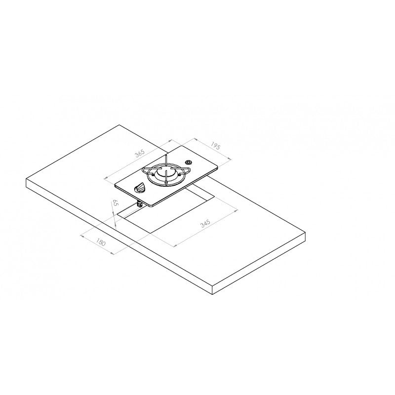 PIANOCOTTURA VETRO 1 FUOCO 365X200 GLASS HOB 1 BURNER