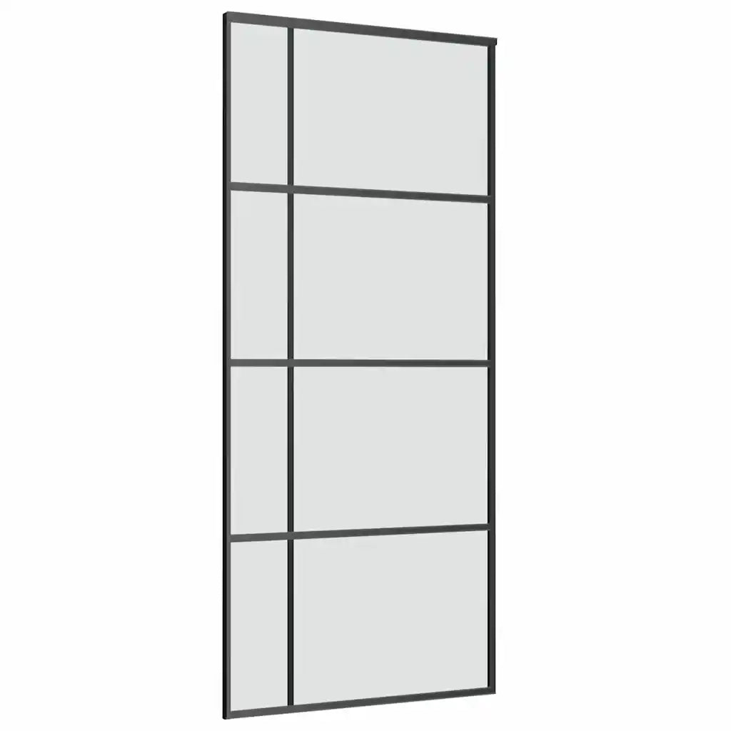 Porta Scorrevole con Ferramenta 90x205cm Vetro ESG Alluminio 3332920