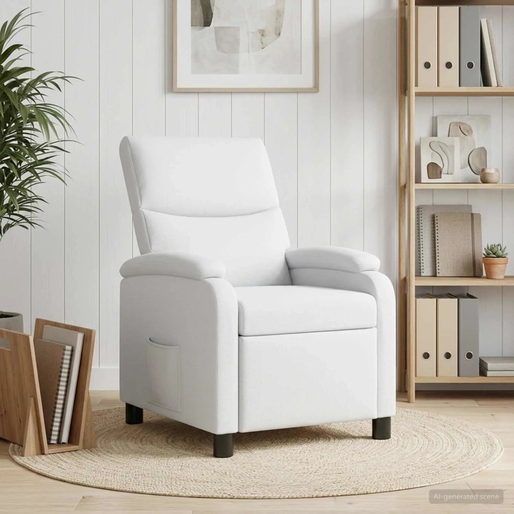 Divano Sedia-Poltrona reclinabile Bianco Tessuto 284550