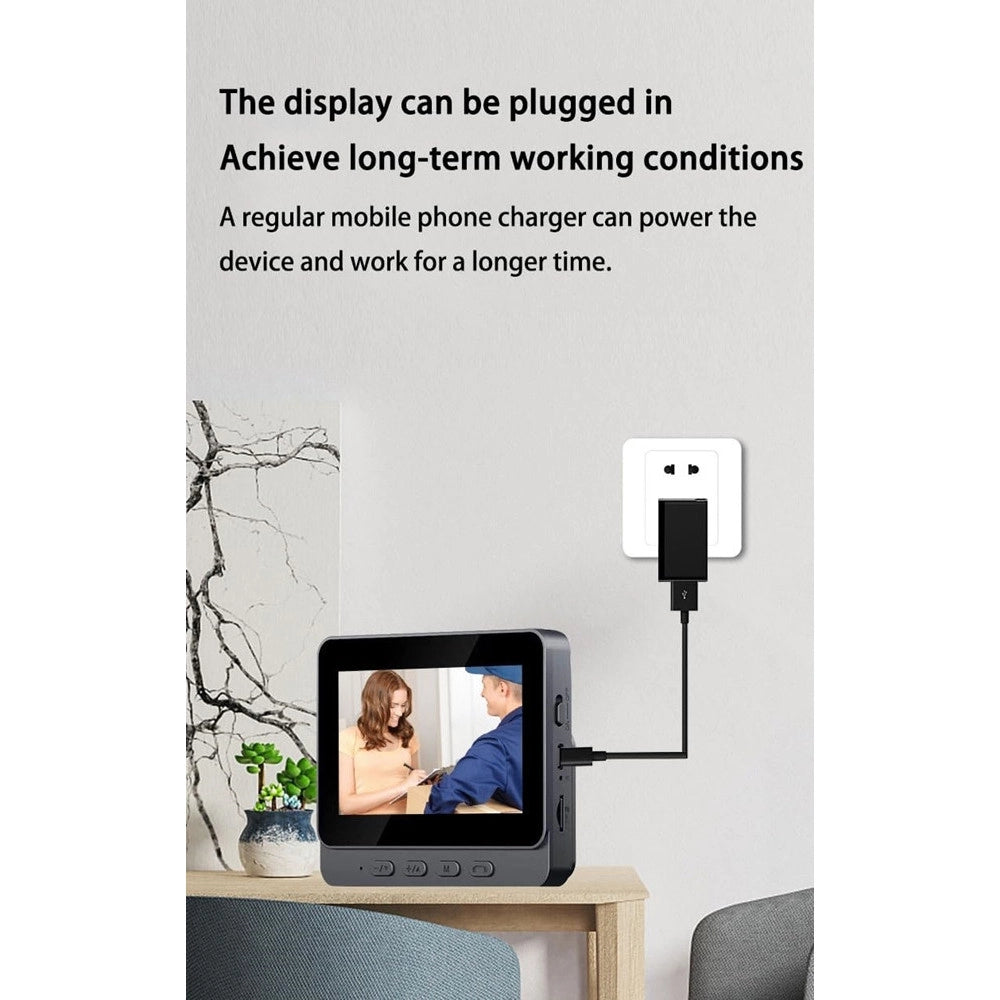 Trade Shop - Videocitofono Campanello Senza Fili Da Esterno Impermeabile Ip67 Schermo Ips 4,3'' -