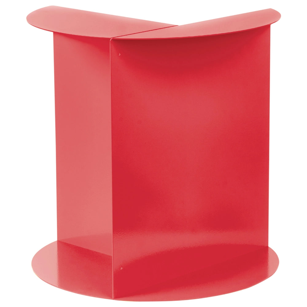 Tavolino basso rotondo in metallo rosso soggiorno elegante