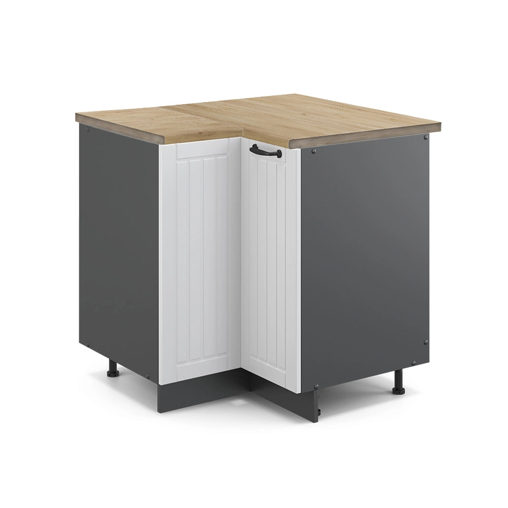 Vicco Mobile ad angolo cucina Bianco casa di campagna 80.5 cm , PL Rovere