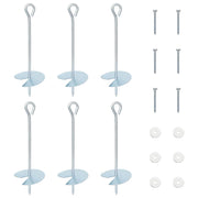 Ancora per Terra 6 pz Argento ?10 x 30 cm Metallo Galvanizzato CFW2515054