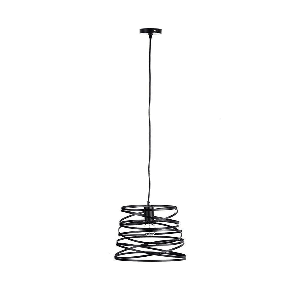 Trade Shop - Lampadario A Sospensione Moderno Con Paralume Metallo Vortice Traforato Nero A08 -