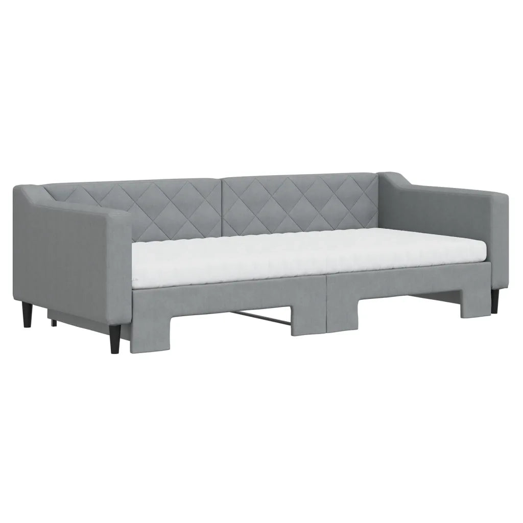 Divano Letto Estraibile Materassi Grigio Chiaro 90x200 Tessuto 3197444
