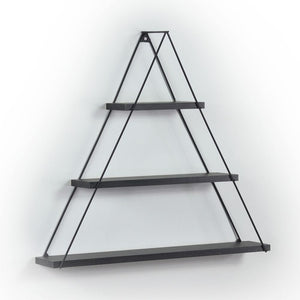 Mensola triangolare Moset  3 ripiani nero