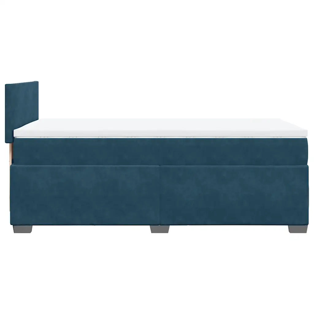 Giroletto a Molle con Materasso Blu Scuro 90x200 cm in Velluto
